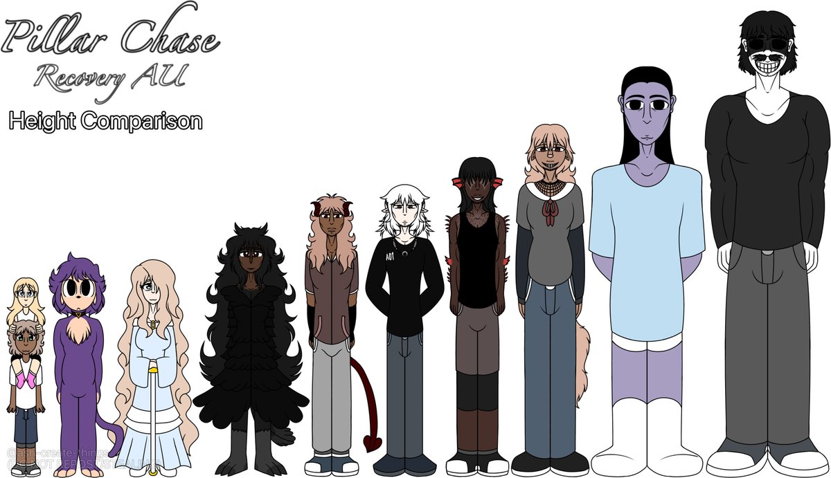 ash_draws_thing's tweet photo. Pillar Chase: Recovery AU Height Comparison
#myau #noncanon #pc2au #recoveryau https://t.co/fOTyIsx3sm