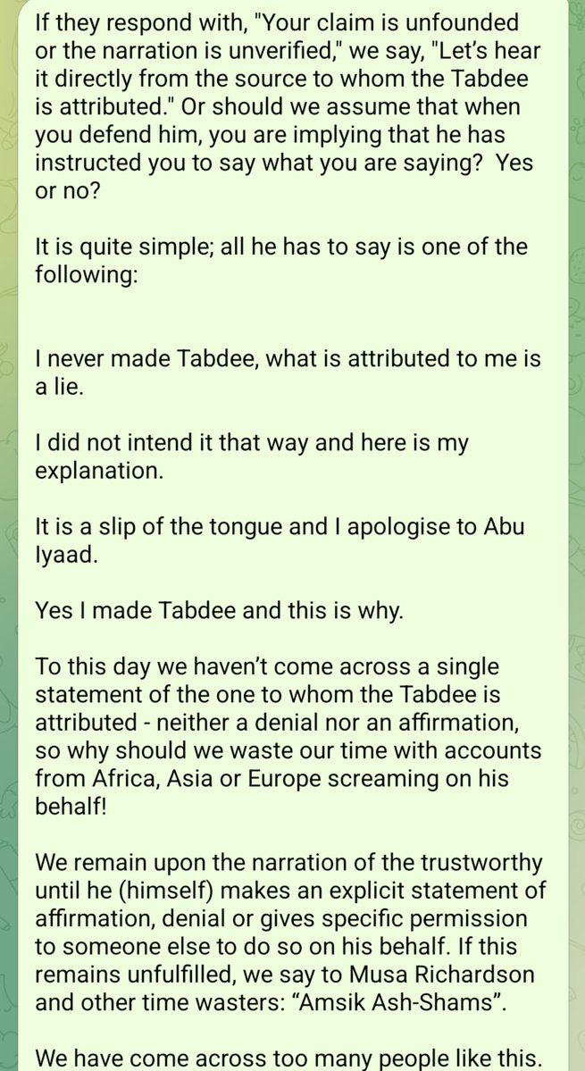 AbdullahJallow9's tweet photo. First and Final Engagement With The Diehard Supporters: Let the one to whom the Tabdee is Attributed Speak for himself by either affirming or negating what is attributed to him! Why is he scared of speaking? https://t.co/aQsPKfJUW1