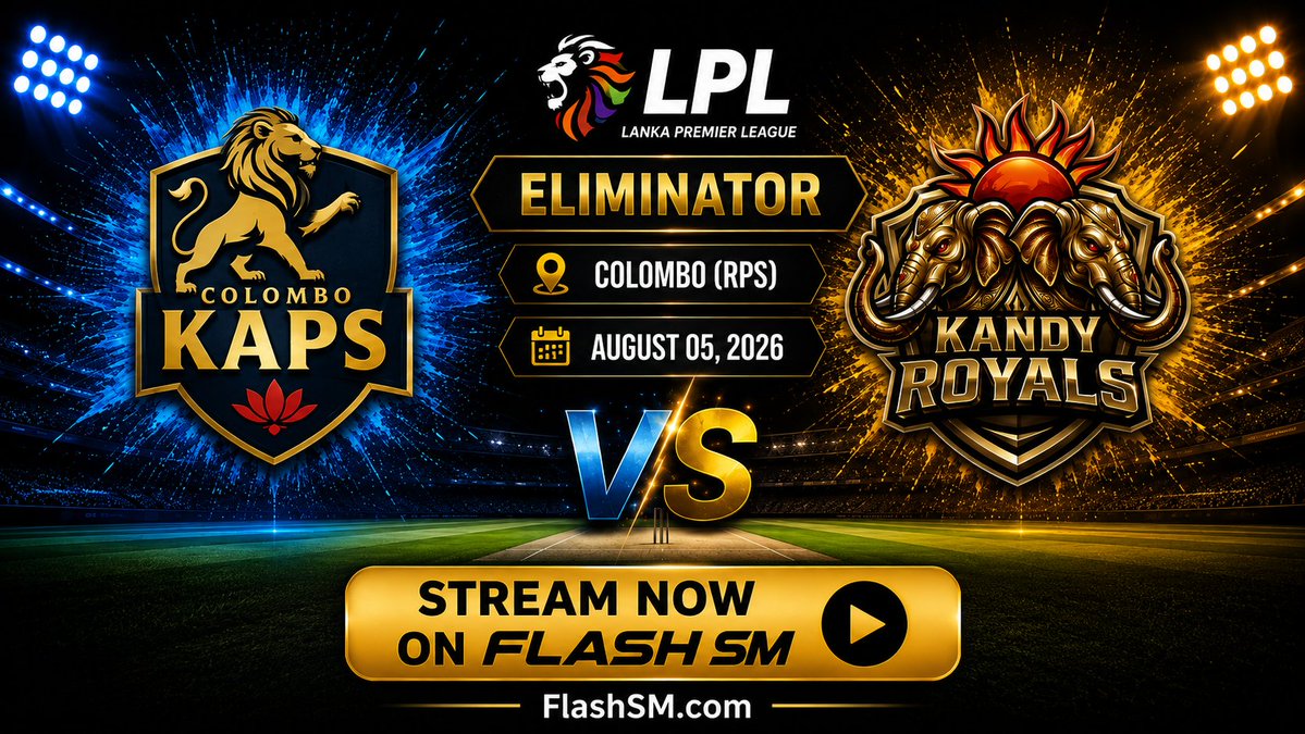 SIXR_cricket's tweet photo. It's win or go home.
🔥 Colombo Kaps 🆚 Kandy Royals
🏆 LPL 2026 Eliminator

LIVE on FlashSM: https://t.co/KMjxAbOXF2
Predict now: https://t.co/jn04MvWUYc

#LPL2026 #ColomboKaps #KandyRoyals #SIXRCricket #FlashSM #RoadToTheFinal https://t.co/jsBKoisBQo