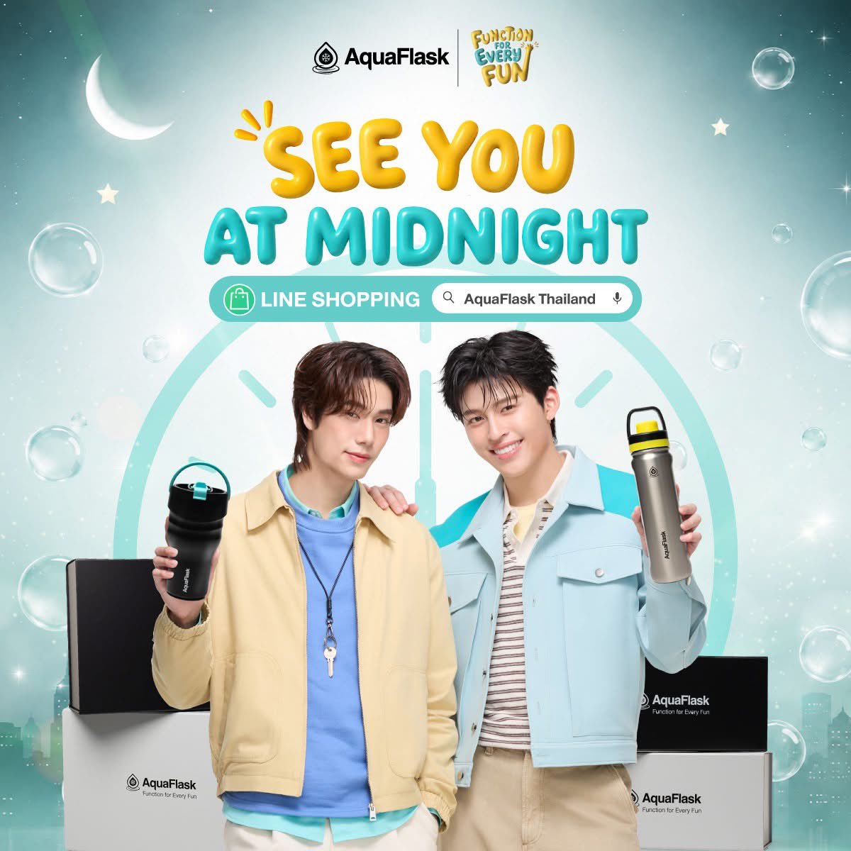 AquaFlaskTH's tweet photo. ⏰ เที่ยงคืนตรง!
AquaFlask Special Collection Box Set พร้อมให้เป็นเจ้าของแล้ว 💙✨

#AquaFlaskTH #FunctionForEveryFun #AquaFlaskxPondPhuwin #LINEShopping https://t.co/m4VYRf02bi