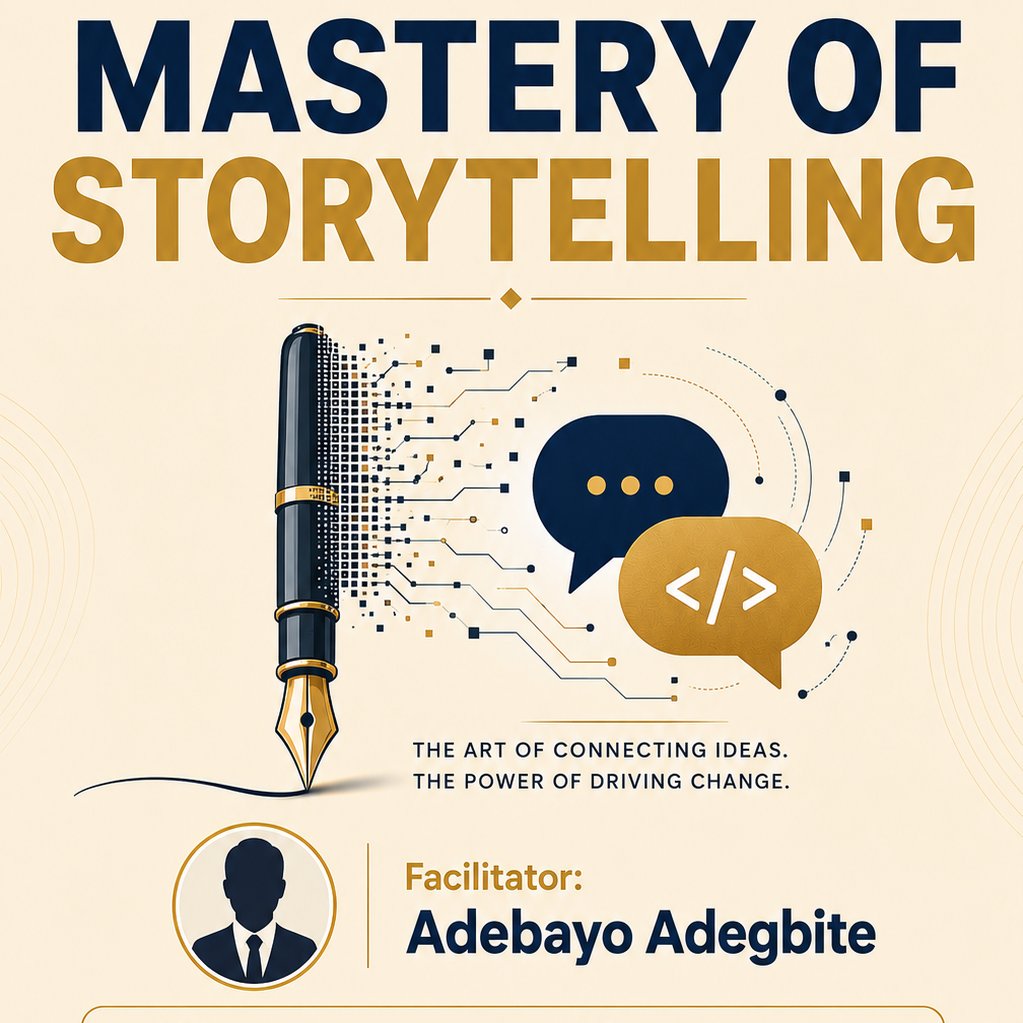 techroomhub's tweet photo. Founders &amp; builders: Having a great product means nothing if you can't pitch its story. 
Join Adebayo Adegbite (Head of Ops, @IbadanTechExpo) for the Mastery of Storytelling Masterclass by @techiesnode. On Aug 8, 2026, at @techroomhub 
RSP: https://t.co/Mh7xs7NrSz https://t.co/W6MyW9o6vc