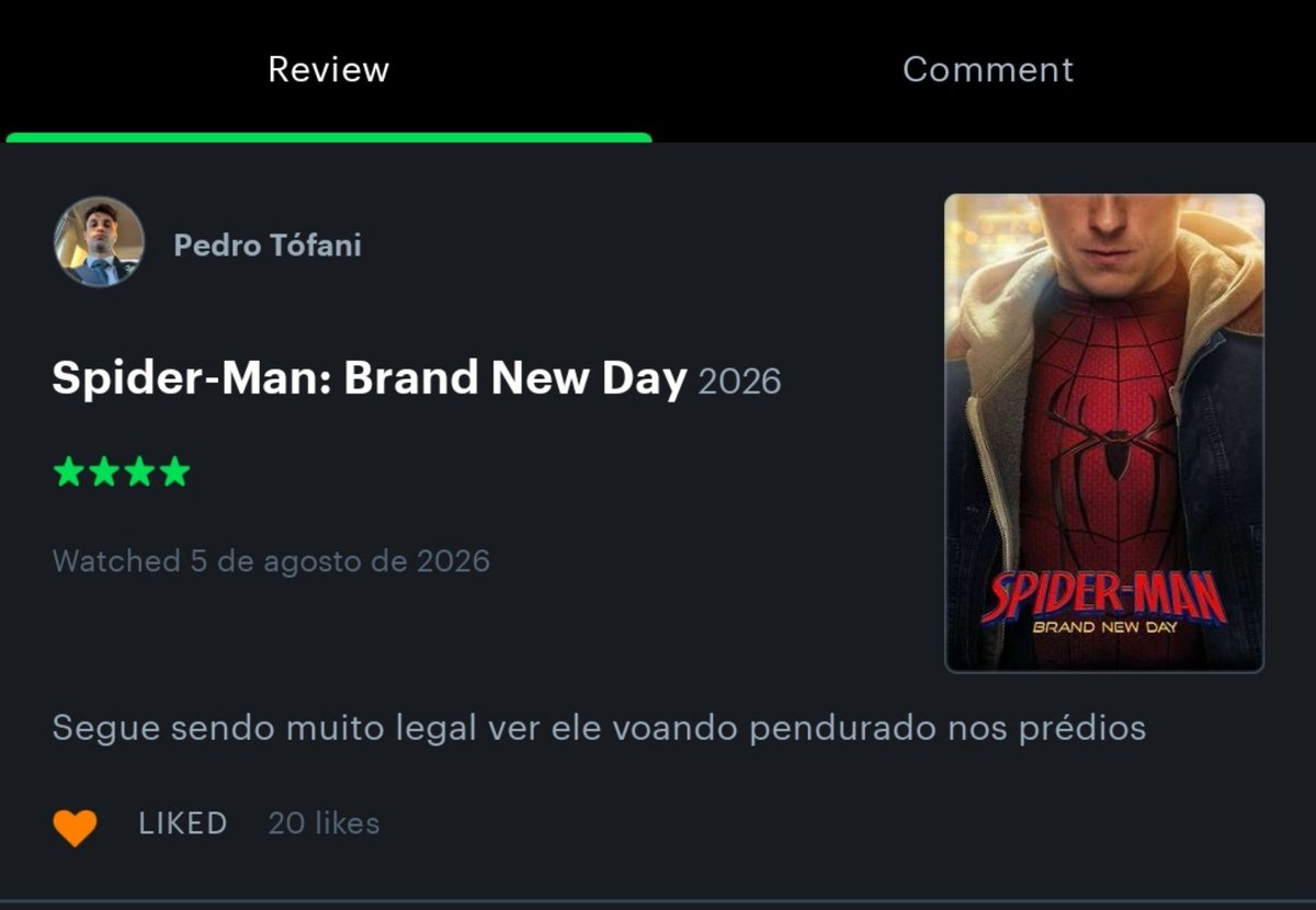 soseforcvoce's tweet photo. pedro assistiu homem aranha https://t.co/ApZx7UK0FM