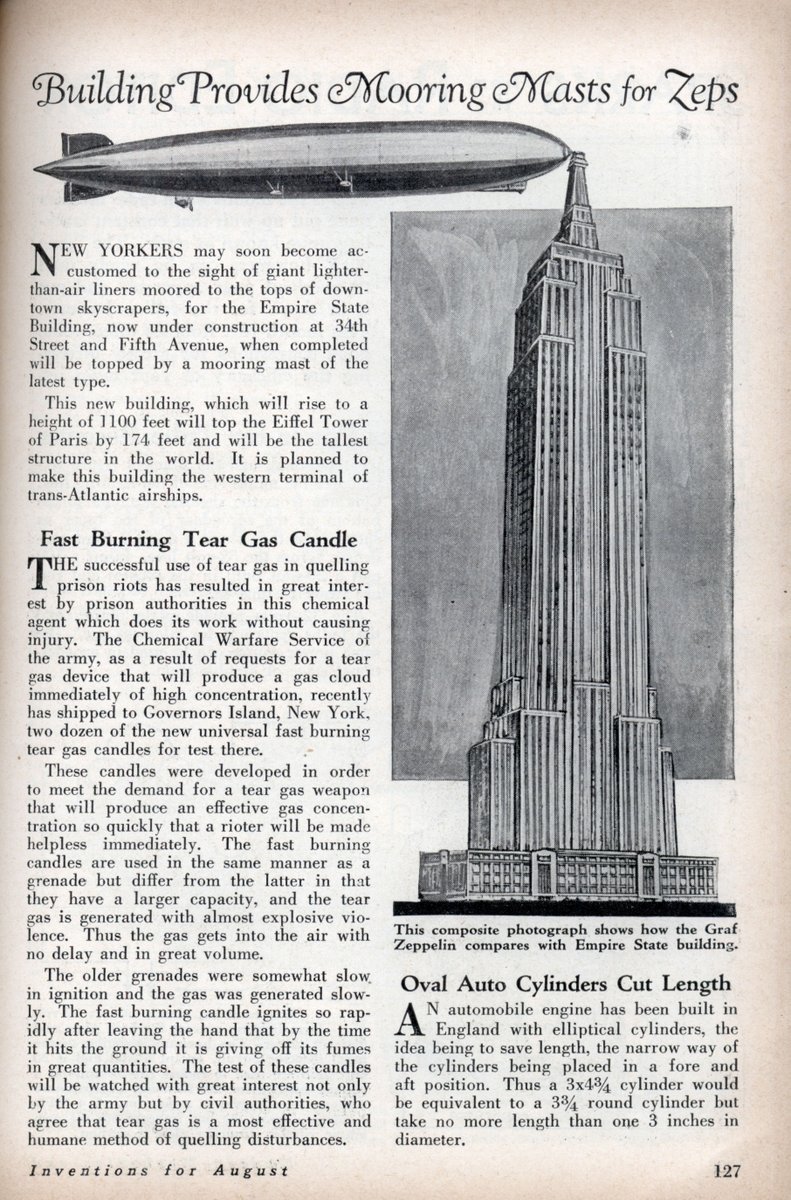 LRonLacy's tweet photo. at 34th Street and Fifth Avenue, when completed will be topped by a mooring mast of the latest type.
This new building ... will be the tallest structure in the world. It is planned to make this building the western terminal of trans-Atlantic #airships. ...’
#dirigibles #zeppelins https://t.co/UHq9hnaOWY