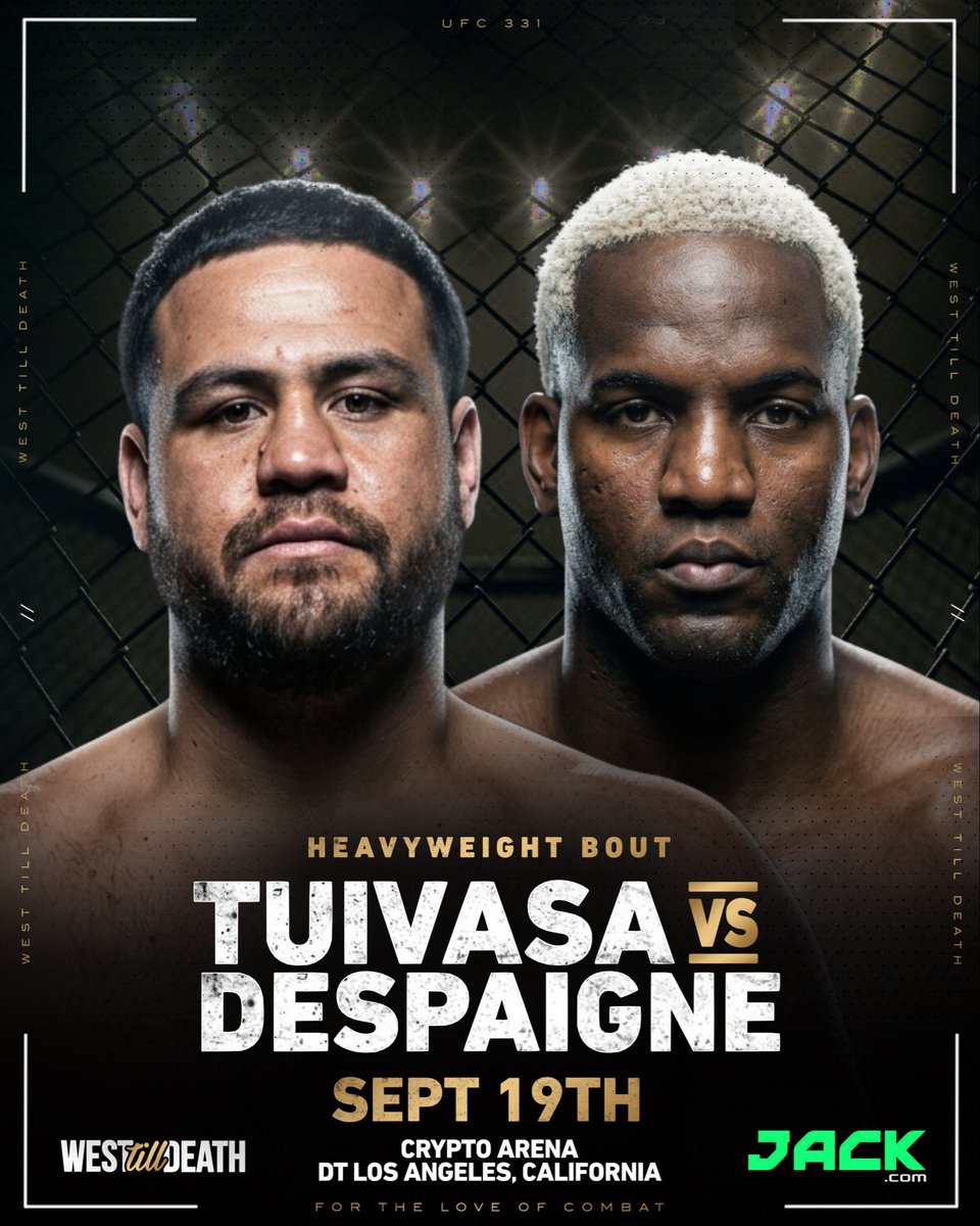 WestTillDeath's tweet photo. So this is how it ends for Tai Tuivasa? 😭😔 Tai Tuivasa vs. Robelis Despaigne is set for #UFC331 on September 19th at the Crypto Arena, Downtown Los Angeles, California 

#ufc #mma #taituivasa https://t.co/RkLYy6SGkE