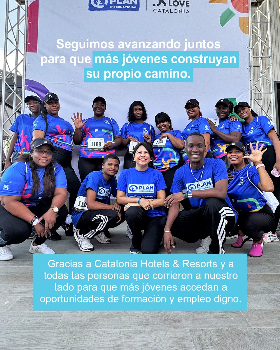 Plan_RD's tweet photo. Cada paso abre oportunidades. Junto a Catalonia Hotels & Resorts vivimos la 11.ª edición de Catalonia Run for Love, impulsando la empleabilidad juvenil mediante educación, pasantías y empleos dignos. 💙 #PlanRD #CataloniaRunForLove https://t.co/SF5AXuAFCo