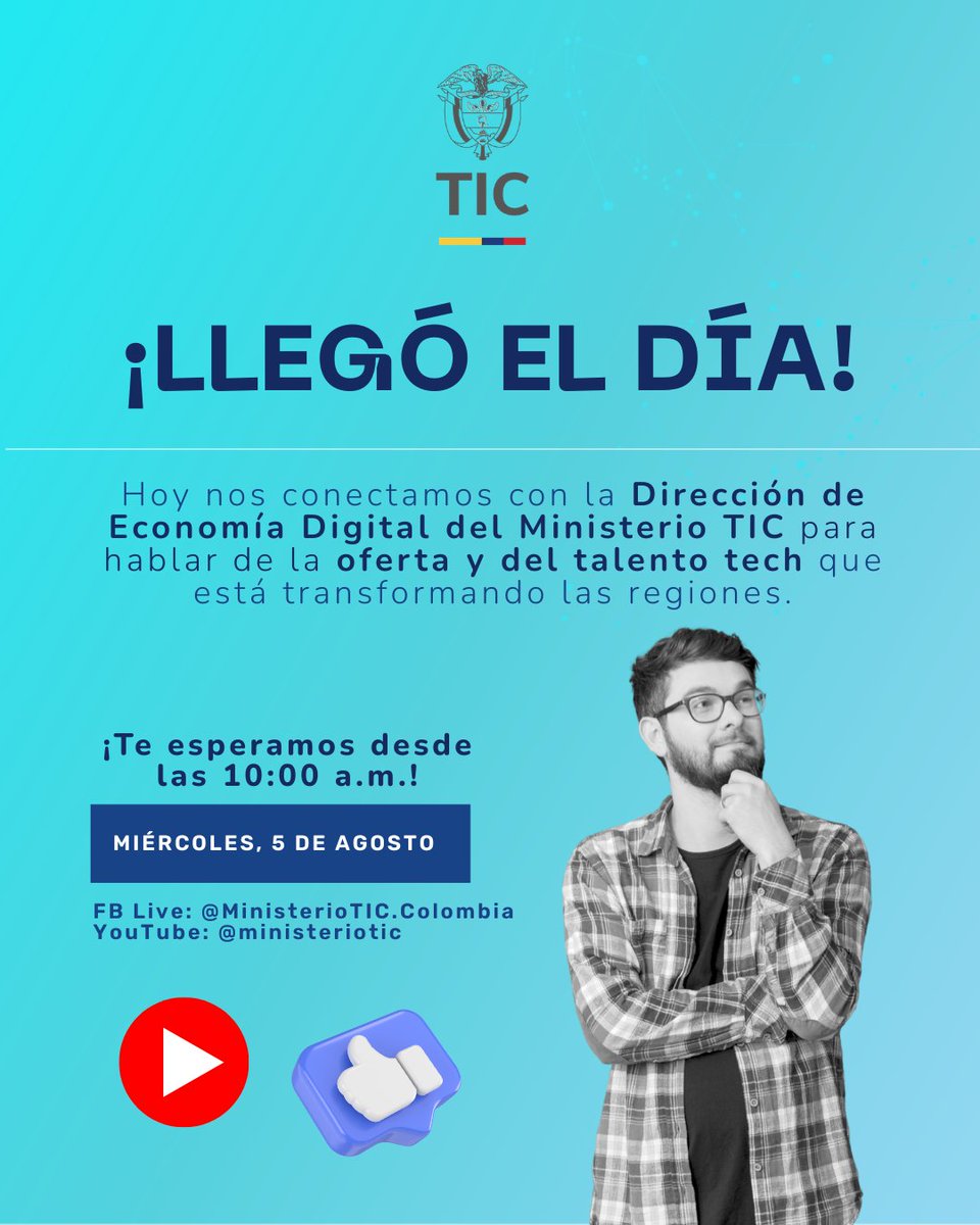 Transforma_Dig's tweet photo. El momento de impulsar tu perfil digital es AHORA 📈
 
Súmate HOY a la socialización en vivo de la #OfertaDED2026 y conoce de primera mano los programas diseñados para fortalecer las capacidades tecnológicas de todos los colombianos.
 
🔴 Conéctate y resuelve tus dudas: https://t.co/aCeKKvVvH7