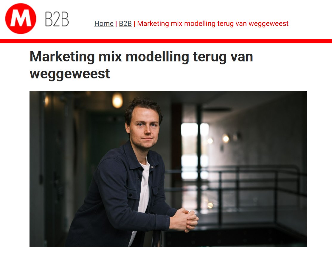 Validators's tweet photo. Marketing mix modelling (MMM) heeft jarenlang de reputatie gehad van een log, duur en tijdrovend instrument. Grote onderzoeken, complexe datasets en rapporten waar weken werk in ging zitten. Dat beeld is achterhaald, betoogde Jordy Roomeijer... 
https://t.co/rRUzEWyAbM https://t.co/aFZ0EL8iLz