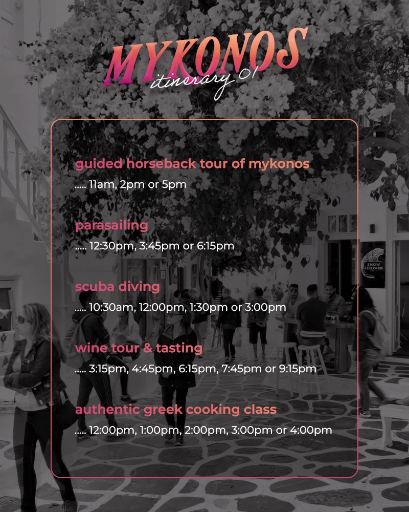 htvconfess's tweet photo. 𝗮𝘁𝘁𝗲𝗻𝘁𝗶𝗼𝗻   .  .  .   here are three itinerary options to choose from! these excursions and experiences are pre-paid, so enjoy to your heart's desire! you will be able to take advantage of these all day today and all day on friday .ᐟ https://t.co/ROjgvUuufb