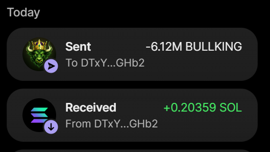 BullKingXSol's tweet photo. ✅ SUCCESSFUL PURCHASE OF 6.12 MILLION $BULLKING FOR 0.20359+ SOL

Buy $BULLKING ON X

Send Between 0.2 SOL and 10 SOL to :
Dw8okb8BLa3LAkxRfE3hpZkkMdCQkBn7iM1i4rTRHZ2b

1 SOL = 30 Million $BULLKING
5 SOL = 300 Million $BULLKING + 100% BONUS

Retweet & Drop your solana wallet for 100,000 $BULLKING