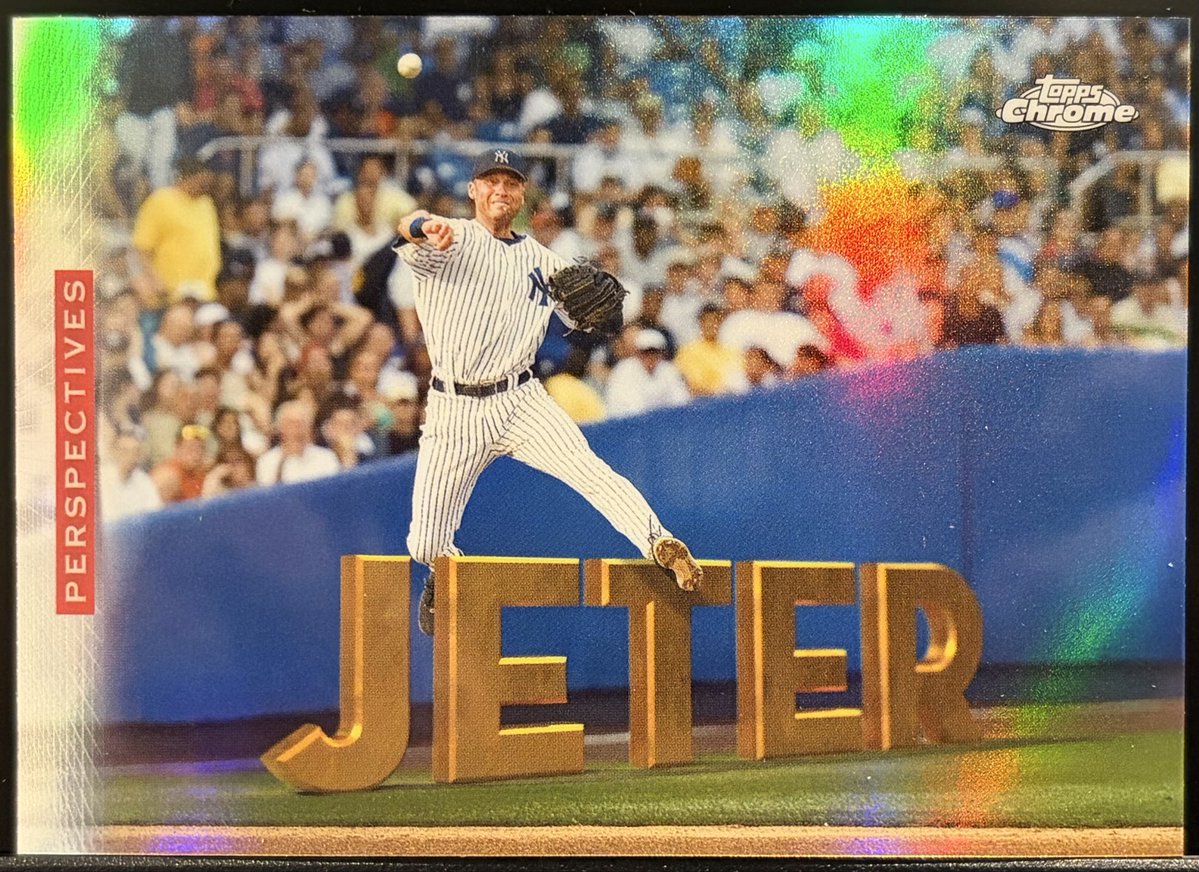 MountaineerSpo2's tweet photo. ⚠️ GIVEAWAY ⚠️

2026 Topps Chrome Derek Jeter Perspectives Insert (card is INSANELY clean btw)

Just LIKE, RETWEET, and FOLLOW to be entered. That’s it!

Have a great day Hobby Fam 🫡

Winner will be selected TONIGHT - Wednesday, 8/5/26, at 8:00pm MST! https://t.co/j3XCIaWLxA
