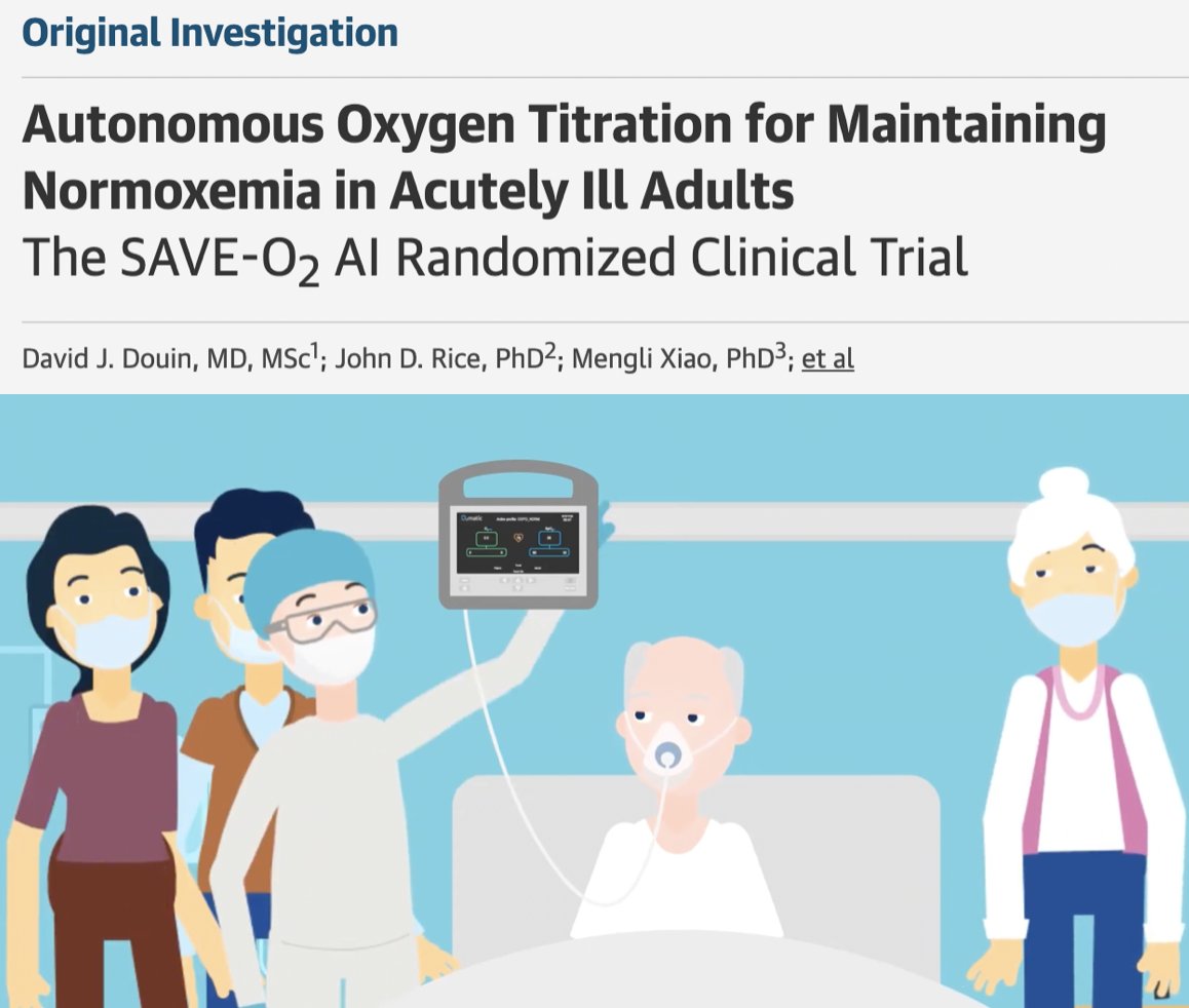 EBCCoalition's tweet photo. Intriguing...AI-enabled device to monitor SpO2:

⬆️⏰patients in target oxygen range: 85% vs 63%  
⬇️⏰ dangerously low oxygen (SpO₂ <88%): 2% vs 3.6%
⬇️⏰excessive oxygen (SpO₂ >96%): 9.2% vs 29%

Read @JoshDouin @AditGinde @CUSOManesthesia
@CUAnschutz @CUEmergency et al 👉
https://t.co/5OZCg5aLKK

#GO2AL #InvestinOxygen #INNO2VATE #ERSCongress