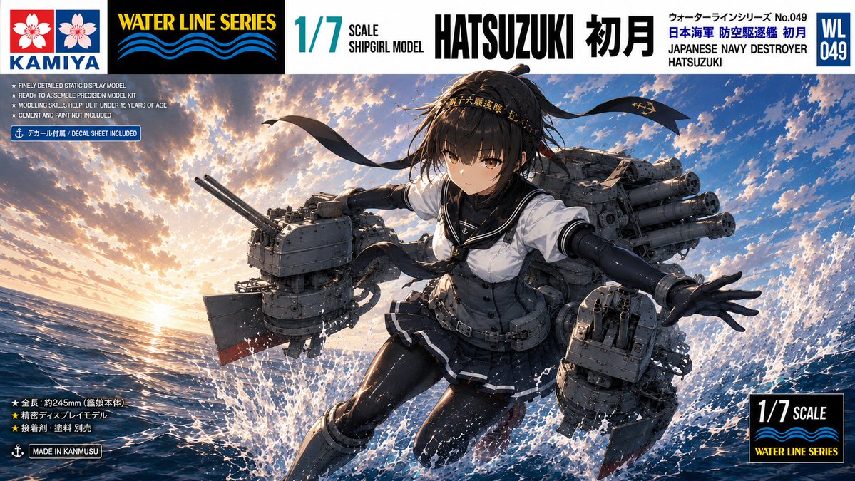 nimoyama's tweet photo. 【艦娘ウォーターラインシリーズ】防空駆逐艦　初月
＃艦これ https://t.co/pRzoPeaaA3