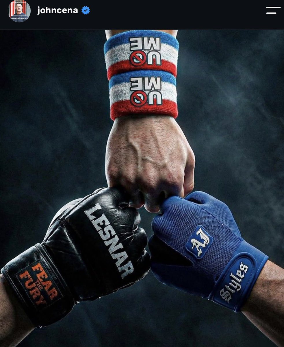 FadeAwayMedia's tweet photo. John Cena with the shoutout to Aj Styles and Brock Lesnar โค๏ธ https://t.co/SpGe1C4n29
