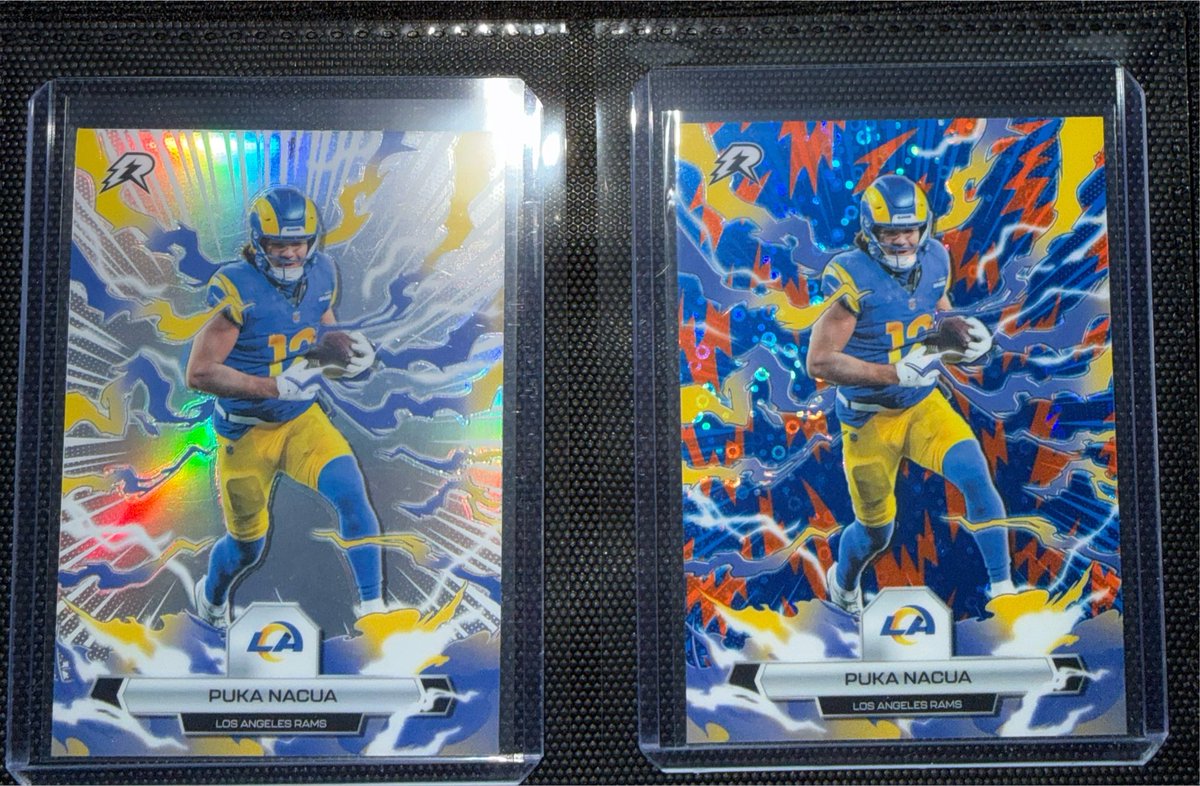 realChepCity's tweet photo. Good day collectors! 😬☕️

Here’s 2 Pukas! 

Hope everyone has a fantastic day, halfway there! ✌🏼😎

 #pukanacua #LARams #nfl #thehobby #Topps https://t.co/vpQ3oRETKe