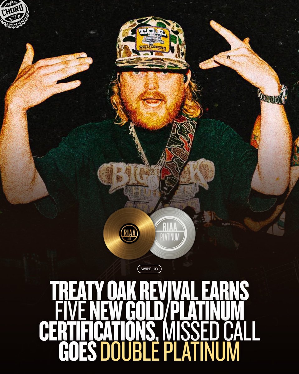 CountryChord's tweet photo. Treaty Oak Revival have earned a whopping five new RIAA certifications including “Missed Call” being certified double platinum, “I’m The Worst” going platinum and “Have A Nice Day,” “Irish Goodbye” and “One Time Thing” all now certified gold. https://t.co/oqgtC3FqET