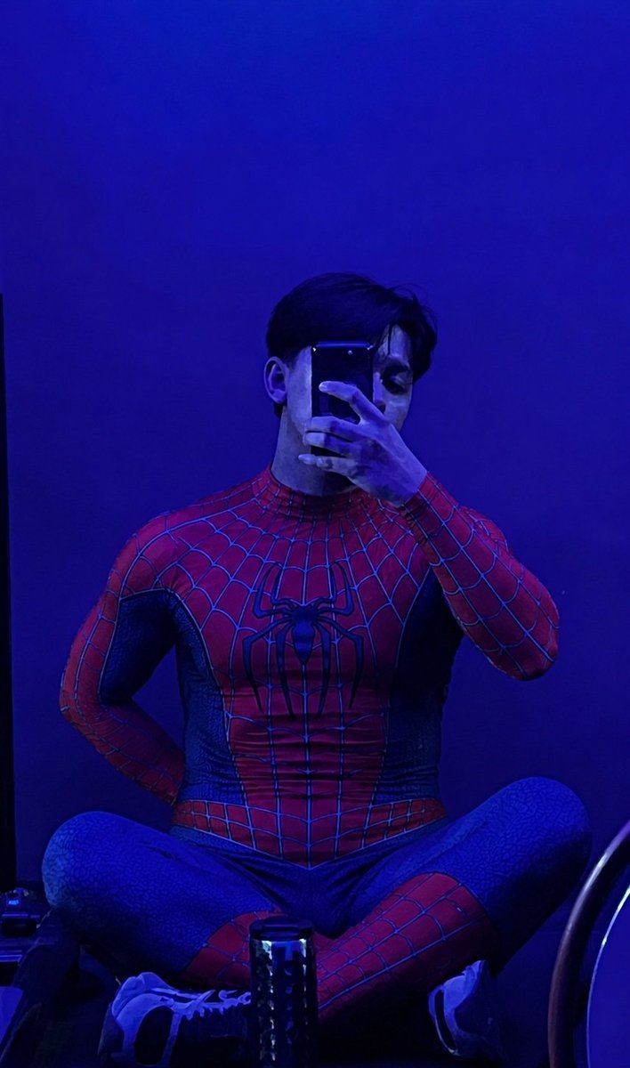 remaha_n's tweet photo. POV Spidey kebanyakan makan seblak 🤣🤣🤣 https://t.co/xdAhOXwpCo