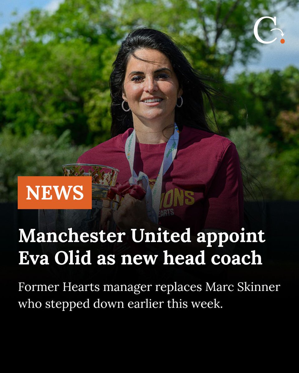 The_Cutback's tweet photo. Manchester United have appointed Eva Olid as their new head coach. The former Hearts boss has signed a two-year deal, replacing Marc Skinner who left earlier this week after five years in charge. https://t.co/xPC9JAtCSU