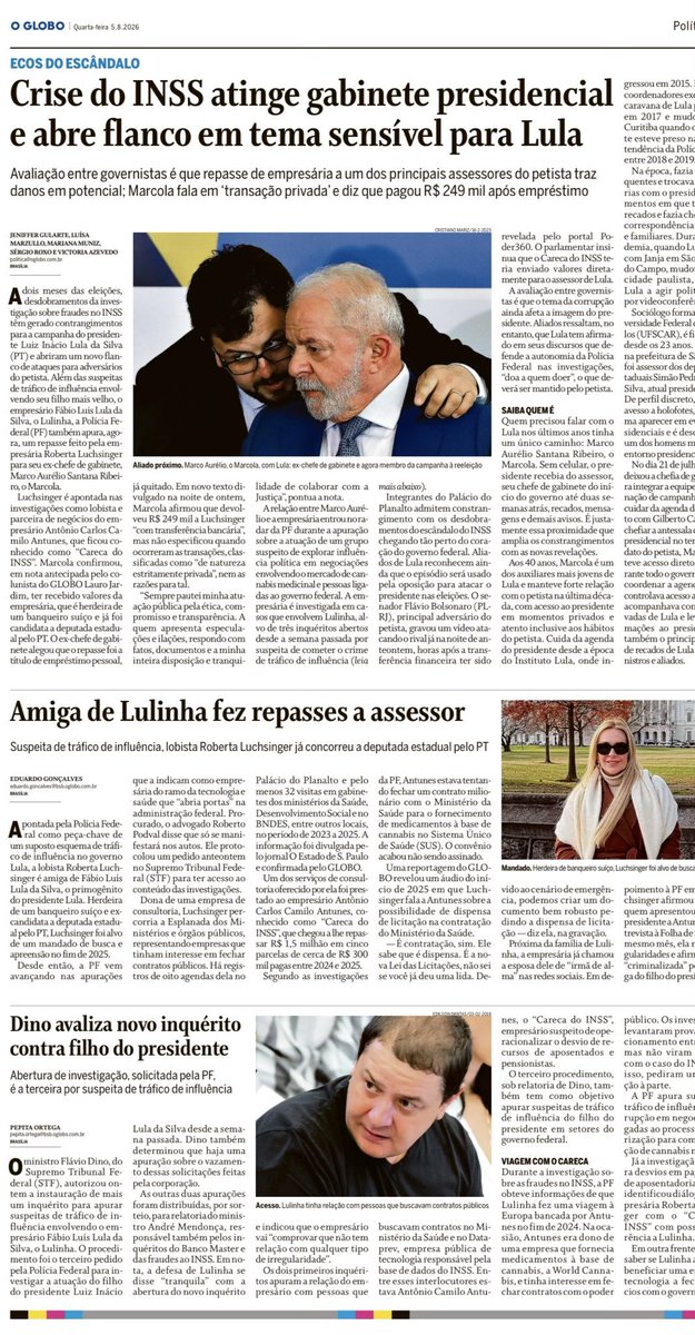 RafaelFontana's tweet photo. De cabo a rabo.
É preciso de, no mínimo, uma página inteira para sintetizar um dia de informações da corrupção petista.

E o brasileiro continua trabalhando o ano inteiro para sustentar os esquemas da família Lula. https://t.co/Aor0v4ZKOC