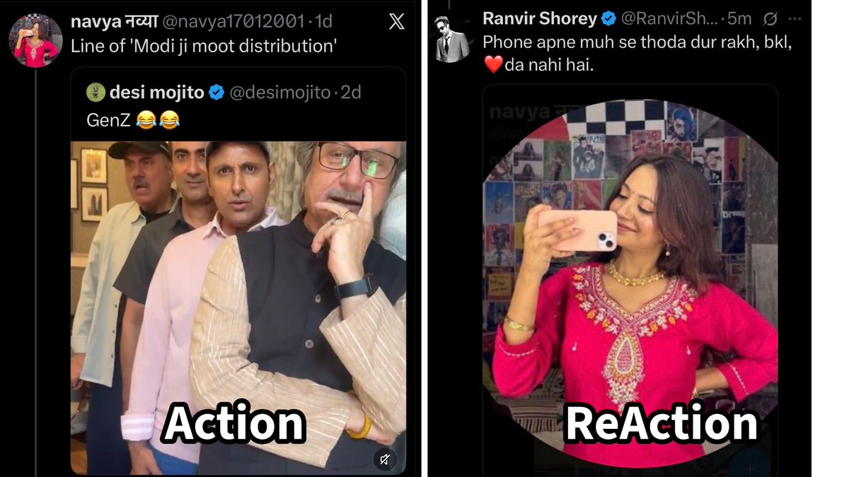 SKumararchives's tweet photo. 1) Thread 🧵 

In case you missed the Ranvir Shorey vs "Lelis" X (Twitter) lafda 😂

For navya's action, she got the reaction https://t.co/lDsk8OhtWG