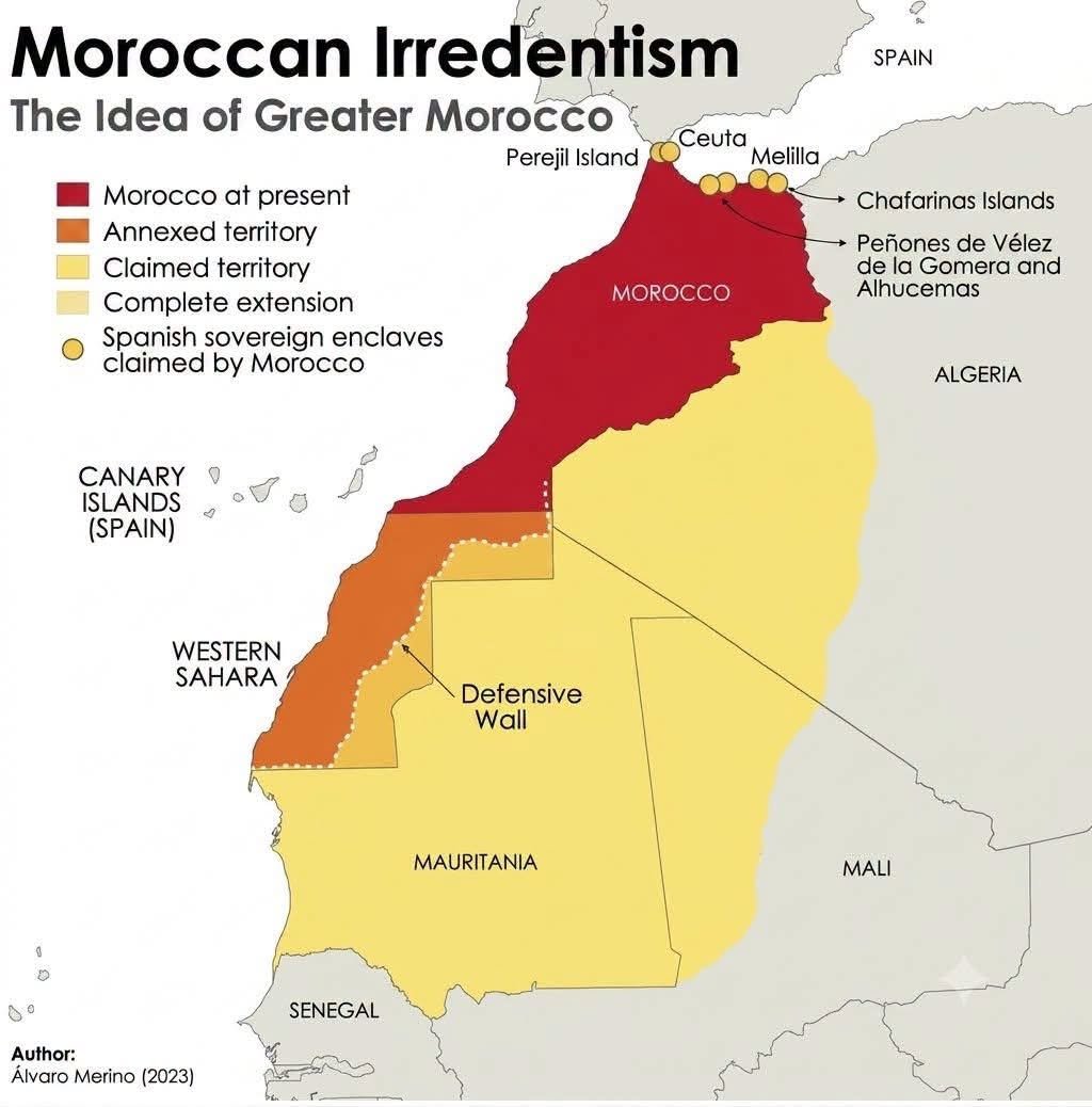 SZunes's tweet photo. Morocco doesn’t just want to seize Ceuta.
The United States and Israel are the only countries to have officially recognized Morocco’s illegal annexation of Western Sahara, which it invaded in 1975 with U.S. support. https://t.co/POWSCXeFOH