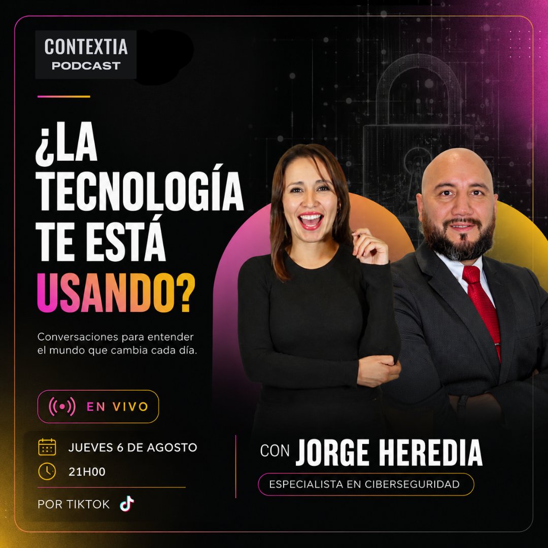 contextia_pod88's tweet photo. La inteligencia artificial, las estafas digitales, las nuevas aplicaciones y los cambios tecnológicos avanzan a un ritmo impresionante.
Conversaremos con un especialista en ciberseguridad para resolver tus dudas #contextia_podcast https://t.co/i6FAw89wBd