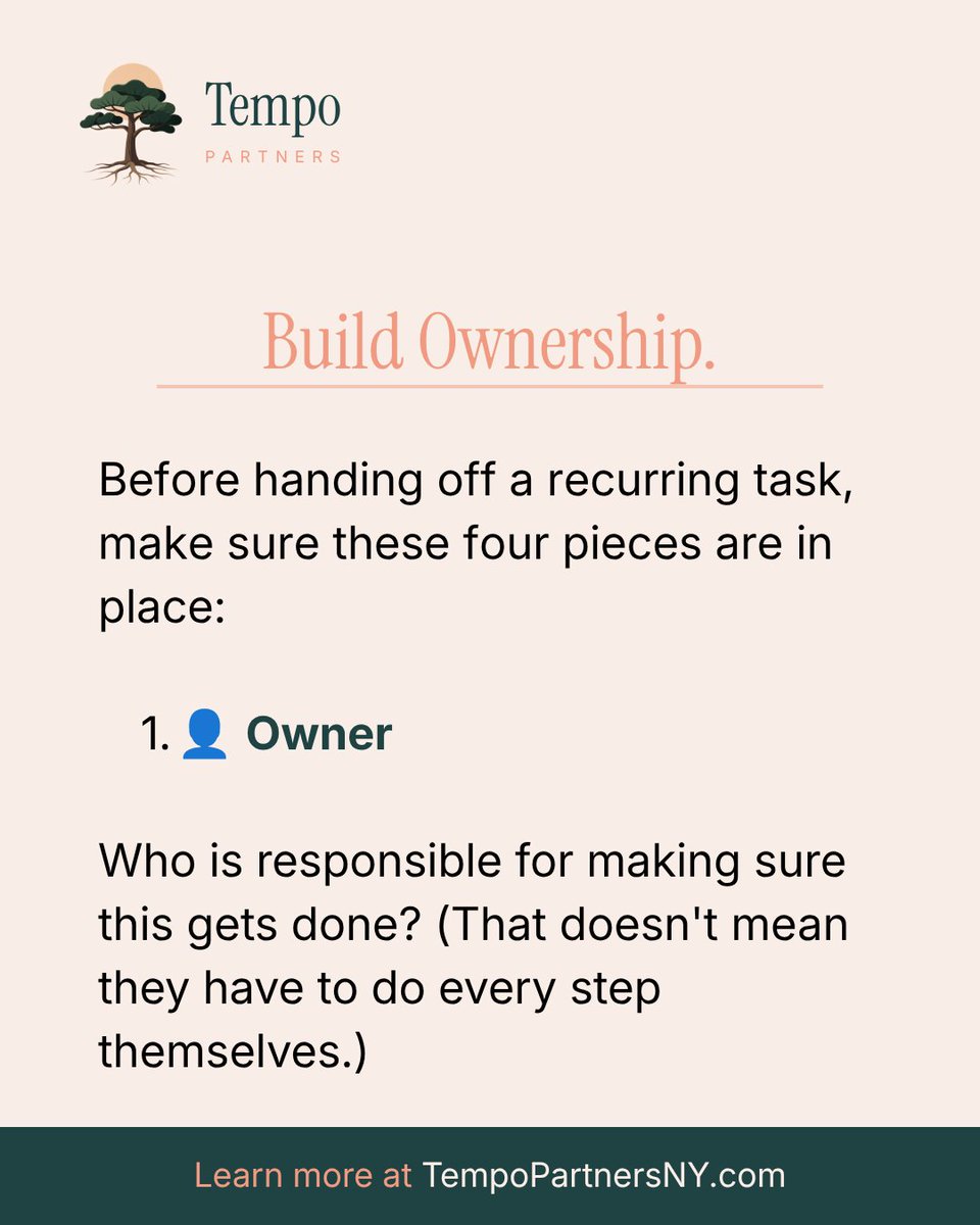 CobbleHill_HC's tweet photo. Many leaders hesitate to delegate because when they do, the work comes right back to their desk.
Here’s a simple framework I use with clients to stop that cycle: https://t.co/whfc5SwIOU