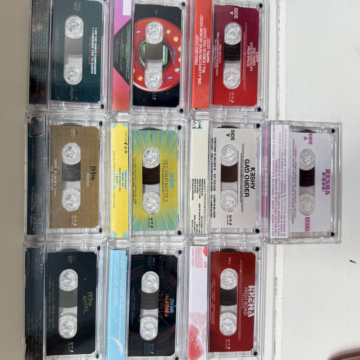 JoseTheCunt's tweet photo. Omg guys I made a few fan made cassettes for Kesha’s entire discography and they’re just so pretty 🥹💕💕

@KeshaRose official cassette releases when? Please 🥹

Edits made by the talented christiansuxx (idk his twitter @)

(PS: these are fan made for my own use and not for sale) https://t.co/BaLpOHzxkK