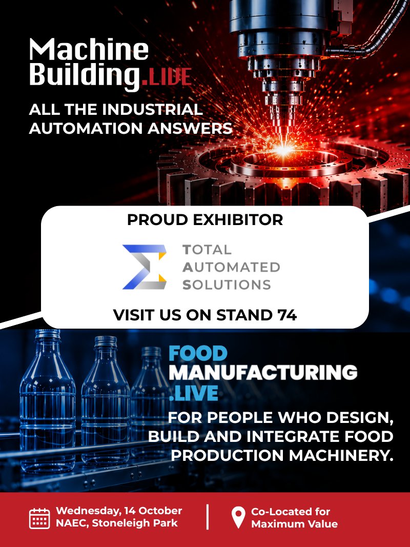 MachBuild's tweet photo. Discover @AutomatedTotal 's complete automation expertise.
📅 Wed 14 October
📍 NAEC, Stoneleigh Park, CV8 2LH
🎯 Stand 74
#MachineBuildingLive #IndustrialAutomation #ControlSystems #Engineering #Manufacturing #AutomationSolutions https://t.co/yar9GdY1ZW