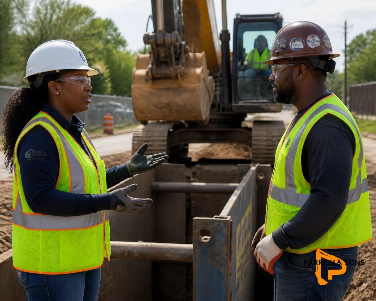 parrish_n_sons's tweet photo. As an Authorized OSHA Outreach Trainer, I know the ground is unforgiving. Trench boxes aren't just steel; they're the geometry of care protecting our crews. #TrenchSafety #ConstructionSafety #OSHA https://t.co/B4X0dQpPai