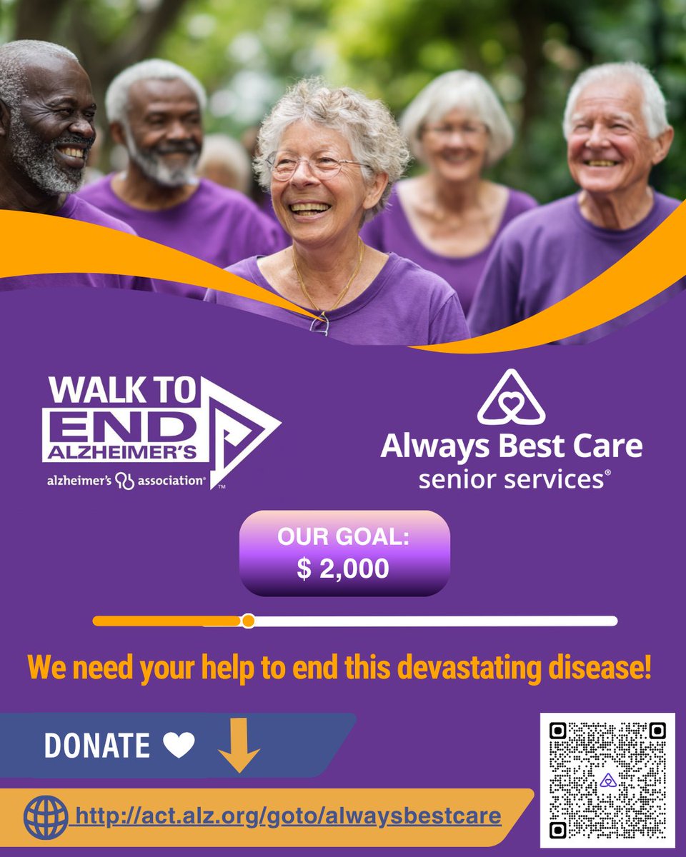 abcparkville's tweet photo. Please make a donation to our team. 🚶🚶‍♂️🚶‍♀️

You can donate at https://t.co/KIGonf8kuW or scan the QR code to make a donation today!

#ENDALZ #AlwaysBestCare #SeniorCare #Parkville #Baltimore #Fundraising #Dementia #Alzheimers #PurpleRibbon #AlzheimersDisease #Walk2EndAlz https://t.co/5DnHMXv258