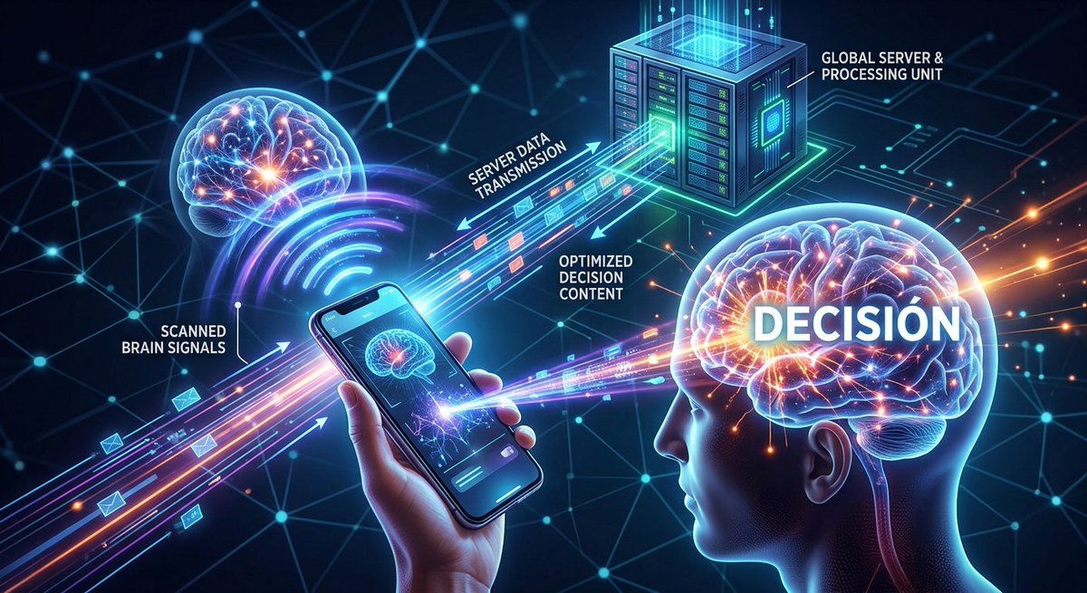 AmeliachPSUV's tweet photo. La gran mayoría  asume que el individuo es un agente soberano que elige sus decisiones con autonomía. 

Sin embargo, los laboratorios de neurociencia moderna están desenterrando pruebas que amenazan con demoler los cimientos mismos de esta narrativa.

El experimento de los 10 segundos: ¿Quién elige por ti?

Durante décadas, el debate sobre el libre albedrío perteneció exclusivamente a los filósofos. Todo cambió cuando la neurociencia empezó a mirar la actividad del cerebro en tiempo real. 

Aunque en los años 80 Benjamin Libet ya había detectado actividad cerebral previa a la consciencia por unos milisegundos, el verdadero terremoto llegó en 2008.

El neurocientífico John-Dylan Haynes, utilizando resonancia magnética funcional (fMRI) de alta resolución, colocó a un grupo de voluntarios frente a una pantalla y les pidió que realizaran una tarea extremadamente simple: presionar un botón izquierdo o derecho en el momento en que sintieran el impulso de hacerlo.

El resultado fue perturbador. Al analizar los patrones de actividad en la corteza frontopolar mediante algoritmos informáticos, el equipo de Haynes pudo predecir qué botón presionaría el sujeto entre 7 y 10 segundos antes de que el propio individuo fuera consciente de su elección.

La implicación filosófica es monumental: cuando experimentas la chispa consciente de "he decidido presionar el botón izquierdo", tu cerebro ya ha tomado esa decisión por ti, tu cerebro elige mucho tiempo atrás. La consciencia no es la causa de la acción; es solo el informe de justifica la acción.

El impacto en el núcleo del Liberalismo (¿Quién elige?)

Si aceptamos que el libre albedrío es una ilusión, el liberalismo clásico se enfrenta a una crisis de legitimidad existencial en cuatro frentes críticos:

El mito del votante y el consumidor racional
El liberalismo económico reza que "el cliente siempre tiene la razón" y el político que "la voluntad del pueblo es soberana". 

Pero si nuestras decisiones están determinadas por la genética, la neurobiología y los estímulos del entorno, entonces los deseos humanos no son el punto de partida absoluto. Son el resultado de una cadena causal. 

La amenaza del "hackeo" cerebral
Si el cerebro toma decisiones antes de que seamos conscientes de ellas, quien logre descifrar esos patrones biológicos podrá controlar al individuo sin que este se dé cuenta. 

En su momento, Yuval Noah Harari advirtió que la fusión de la infotecnología y la biotecnología crea el escenario perfecto para el hackeo humano.

Si un algoritmo de Machine Learning (aprendizaje automático) conoce tus sesgos, tus respuestas de miedo y tus impulsos bioquímicos mejor que tú, la democracia representativa y el mercado libre dejan de reflejar una voluntad autónoma y pasan a ser mecanismos de manipulación masiva.

Deliberación vs. Emoción inconsciente
El ciudadano ideal del liberalismo es un ser reflexivo que sopesa argumentos. La neurociencia política contemporánea demuestra lo contrario:

El voto y la ideología están fuertemente condicionados por mecanismos inconscientes de defensa, empatía o rechazo. La razón no guía nuestras decisiones políticas; actúa como una abogada defensora que justifica a posteriori lo que nuestro cerebro ya decidió por pura emoción inconsciente.

Hipótesis del Scroll Predictivo para el Hackeo Cerebral (¿Quién elige?)

Si los algoritmos de las redes sociales logran correlacionar con precisión biométrica los patrones micro-conductuales del desplazamiento digital (scroll) con las firmas neurobiológicas identificadas mediante Resonancia Magnética Funcional (fMRI), entonces el dispositivo móvil opera como un escáner neurológico persistente.

Al explotar la ventana temporal de hasta 10 segundos de retardo descubierta por John-Dylan Haynes entre la activación cerebral inconsciente y la toma de decisión consciente, el algoritmo del scroll predice e influye en la voluntad del usuario, materializando el "hackeo cerebral" postulado por Yuval Noah Harari mediante la inserción automatizada de contenido diseñado para condicionar la respuesta emocional antes de que el individuo la racionalice.

Fundamentos y Mecanismos de la Hipótesis

1. El Teléfono Móvil como Escáner Neurológico Continuo

El experimento del neurocientífico John-Dylan Haynes demostró que, mediante el análisis de los patrones de actividad en la corteza prefrontal y parietal con fMRI, es posible predecir la decisión de un individuo hasta 10 segundos antes de que este sea consciente de haberla tomado.

La hipótesis plantea que la industria tecnológica ha descodificado y vinculado los indicadores cinéticos del scroll(velocidad de deslizamiento, micro-pausas, presión táctil, tiempo de permanencia visual y aceleración) con dichos patrones del cerebro. En consecuencia, el teléfono inteligente ya no es solo una interfaz, sino un dispositivo de monitorización biológica  que emula la capacidad predictiva del escaner fMRI en tiempo real.

2. La Ventana Crítica de los 10 Segundos

La brecha temporal descubierta por Haynes constituye el núcleo operativo del scroll predictivo. Durante este intervalo de latencia entre el procesamiento inconsciente del cerebro y la decisión, el algoritmo opera con ventaja:

Detección temprana: El sistema identifica la huella digital del estado neuroemocional naciente a través del comportamiento en la pantalla.

Prebenda algorítmica: Los servidores procesan esta información e inyectan un estímulo visual o informativo específico en el flujo del usuario.

Sesgo de la decisión: Cuando el usuario finalmente experimenta la "decisión consciente", esta ya ha sido moldeada por el contenido estratégicamente posicionado durante su ventana de vulnerabilidad inconsciente.

3. El Hackeo Cerebral de Harari y la Ilusión del Libre Albedrío (¿Quién elige?)

La hipótesis se alinea con la advertencia de Yuval Noah Harari de que el hackeo cerebral ocurre cuando un algoritmo externo comprende los procesos bioquímicos  de una persona mejor de lo que ella misma los comprende, destruyendo la concepción clásica del libre albedrío.

Al interceptar los impulsos en la fase preconsciente, el algoritmo no adivina lo que el usuario quiere; diseña lo que el usuario querrá.

Las decisiones digitales resultantes (comprar un producto, adoptar una postura política o consumir más contenido) son percibidas por el individuo como elecciones autónomas nacidas de su propia voluntad, cuando en realidad representan el resultado de un condicionamiento algorítmico.