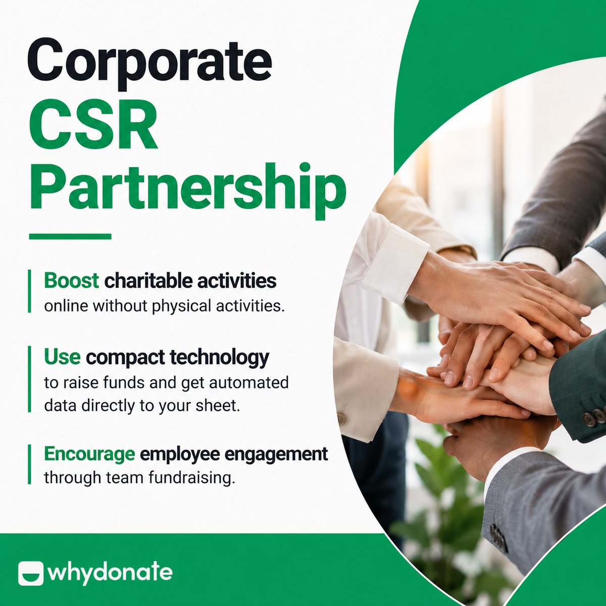 whydonate's tweet photo. Launch impactful CSR campaigns, engage employees through team fundraising, and track donations with ease using WhyDonate
✅ Online fundraising
✅ Team fundraising
✅ Automated donation tracking
Start making a bigger impact : https://t.co/FZWJjJpuGl
#CSR  #Fundraisingt #WhyDonate https://t.co/BzMRegU5uQ