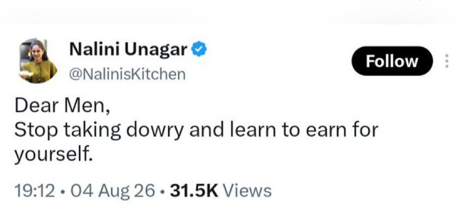 odradesh's tweet photo. Dear women stop paying dowry to get married. Value yourself. 

Don’t marry anyone who demands dowry. 
But no, in many cases, it’s the bride which wants to extort her father in the name of dowry. https://t.co/1mIKSurqRK