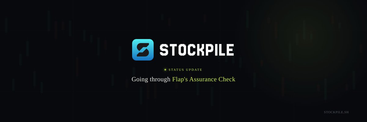 Stockpiledotsh's tweet photo. We're currently going through @flapdotsh Flap's Assurance Check (FAC) to get Stockpile's vault verified and badged. This review covers contract source verification and on-chain security checks before the low-risk / verified badge goes live.

We want everything smooth and buttoned-up before launch. We'll post here the moment it clears.