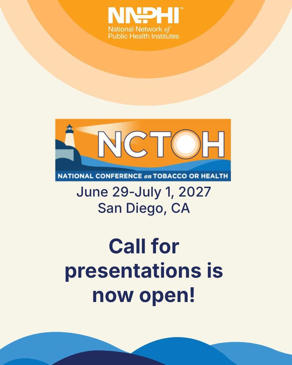 NNPHI_ORG's tweet photo. @nnphi_org is now accepting abstracts for the 2027 National Conference on Tobacco or Health (NCTOH), one of the premier gatherings for the commercial tobacco control field. Submissions due by September 14 – submit now: https://t.co/IfEsL0wXAg https://t.co/ZxgsPvWt9w