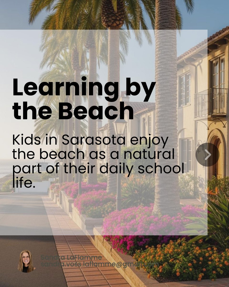SandraELaFlamme's tweet photo. In Sarasota’s coastal school districts, kids grow up with the beach as their playground and real arts, culture, and nature all woven into daily life. 🌴

What would your ideal school community offer? https://t.co/h8sSlZCCWE