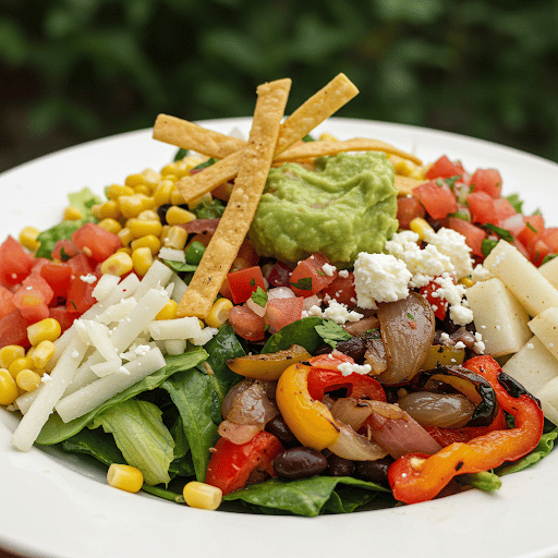 HabaneroChi's tweet photo. Fresh, colorful, and full of crunch 🥗 Veggie salad at Habanero Baja Grill brings together greens, black beans, corn, jicama, juicy tomatoes, crispy tortilla strips, guacamole, queso fresco, zesty onions, and homemade dressing. #VeggieSalad #FreshEats #HabaneroBajaGrill https://t.co/GNb21PKs2c