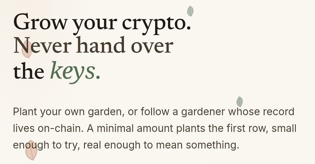 ghostyhood's tweet photo. Crypto shouldn't force us to choose between getting help from expert and maintaining control over our own asset 

At @blok_cap your asset remain in your wallet. You can choose strategy or a 'Gardener' to manage ,transparent and recorded onchain 🫡

Smarter investing 🌱

#BLOKC https://t.co/fILnjzfeRi