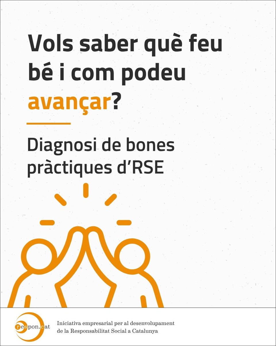 respon_cat's tweet photo. Vols saber què feu bé i com podeu avançar?

🔍Amb la diagnosi de bones pràctiques t’ajudem a identificar les iniciatives responsables de l’empresa, ordenar-les amb criteris d’RSE i detectar àrees de millora.

ℹ️Demana-la: https://t.co/qcjyFirWlk

#ResponCat #RSE https://t.co/yD1O6WcL8B