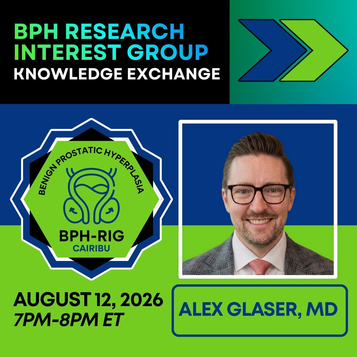 CAIRIBU1's tweet photo. IN ONE WEEK: CAIRIBU BPH Research Interest Group event
The CAIRIBU BPH Research Interest Group (BPH RIG) stimulates knowledge exchange, new ideas, strategic visioning, and transdisciplinary research collaborations in BPH research among basic and translational scientists as well as clinicians. At the next Knowledge Exchange, Alex Glaser, MD (Endeavor Health) will present "Modern surgical management of BPH and implications for translational work."
When: Wednesday, August 12, 2026 at 7 pm ET (6 pm CT | 4 pm PT)
More information about the upcoming BPH RIG Knowledge Exchange: https://t.co/Y9oTdokwh2
@apglaser