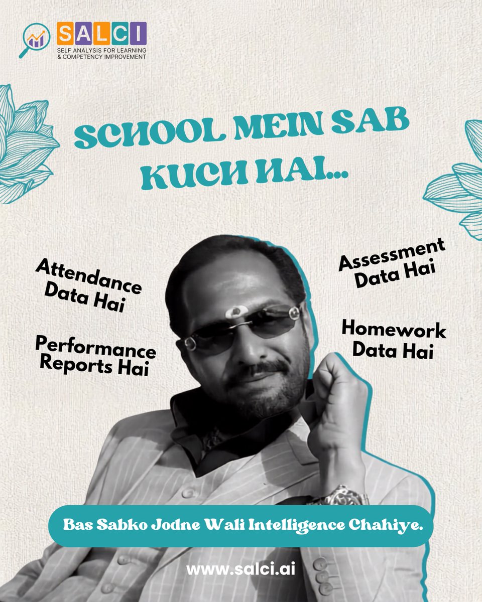 salci_ai's tweet photo. School mein data bahut hota hai.
SALCI us data ko Education Intelligence mein badalta hai, taaki har decision guesswork nahi, data-backed ho.
#SALCI #EducationIntelligence #SchoolLeadership #EdTech #LearningAnalytics #DataDrivenSchools https://t.co/jjkcl4pJLM