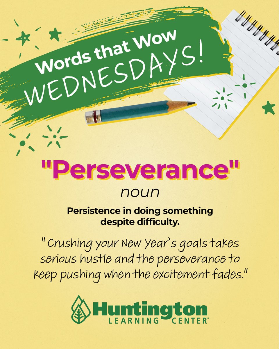 WayneNJTutors's tweet photo. Perseverance: continuing even when it’s hard. New goals aren’t always easy—but sticking with them makes all the difference.

Comment 💪 if perseverance is your word for this year.

#WordsThatWow #Perseverance #NewYearGoals #StudentMindset https://t.co/T4JZuBztTP