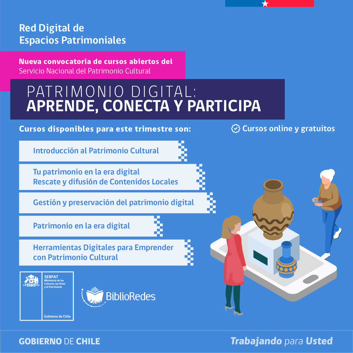 BiblioRedes's tweet photo. 📚🌐 ¡No te pierdas esta convocatoria! Ya están abiertas las inscripciones a la 3ª Convocatoria 2026 de cursos gratuitos de #BiblioRedes. 💻 Aprende sobre patrimonio cultural, tecnologías digitales y emprendimiento 100% online. 📅 Cupos limitados. 👉 https://t.co/R9lNBOzOVy https://t.co/HCb0vfeKiD