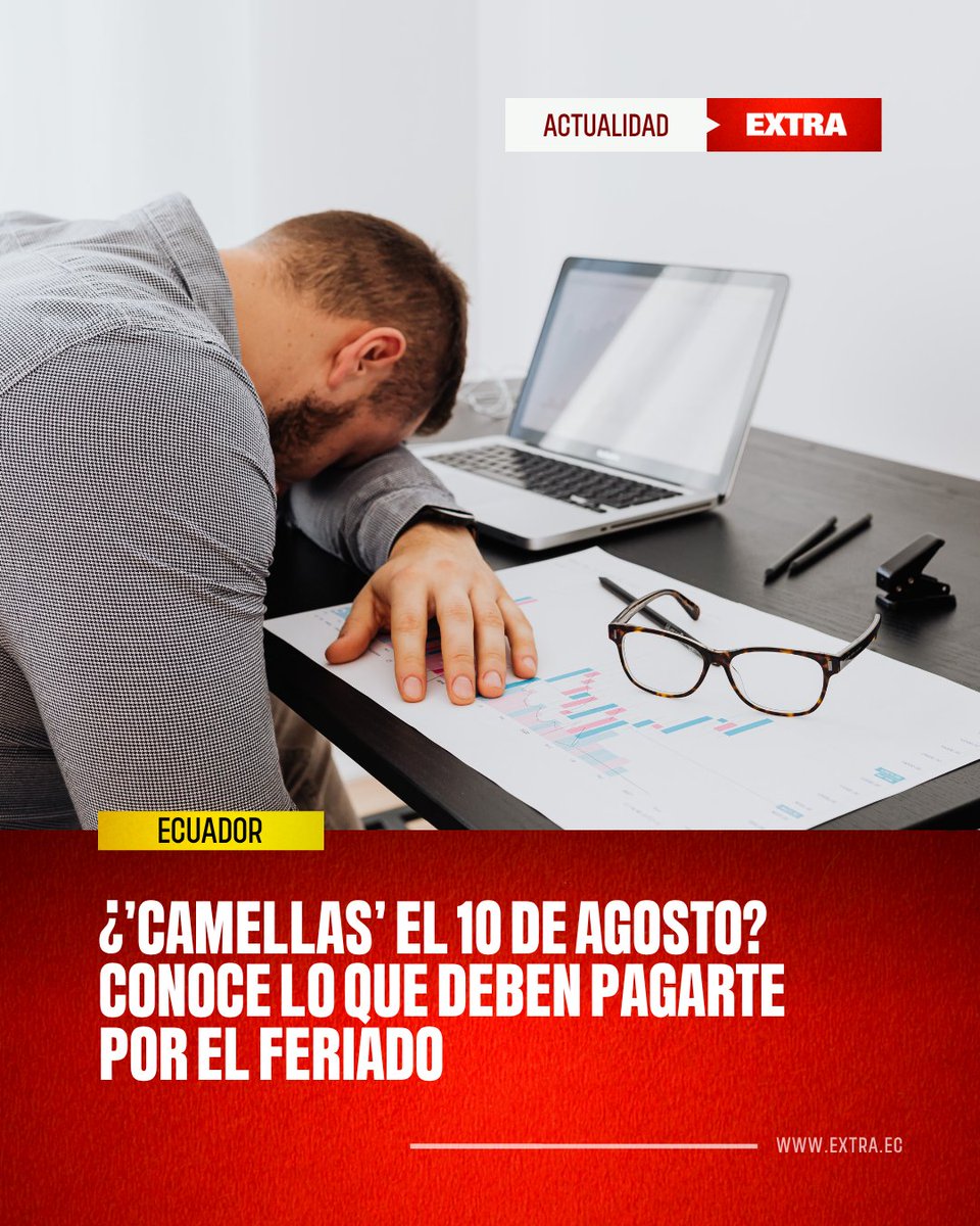 DiarioExtraEc's tweet photo. #EXTRAActualidad | 💰 Si trabajas el feriado del 10 de agosto, la ley establece que debes recibir el pago doble por cada hora laborada. Con el salario básico vigente, cada hora trabajada en feriado se paga a $4,02 y no a $2,01.

Conoce más 👉https://t.co/HMJTIxGLDD https://t.co/QH3XjWFejE