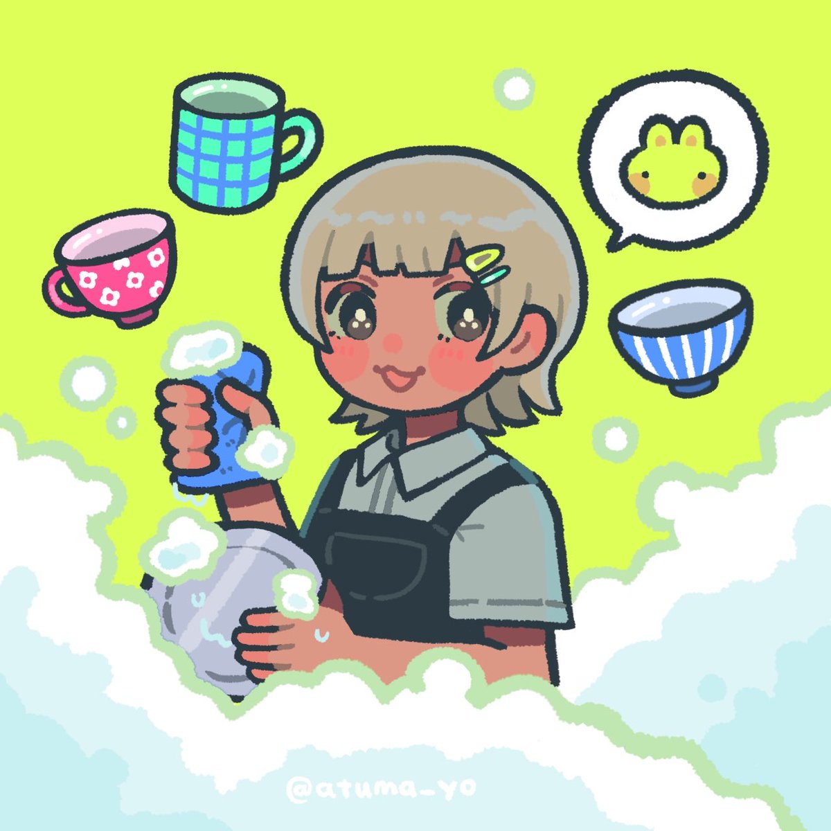 atuma_yo's tweet photo. 11日目🫧🧽

#1日1絵 #イラスト
 #絵描きさんと繋がりたい https://t.co/pSood0jchj