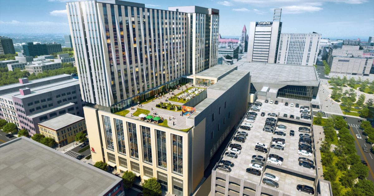 ProjectionInc's tweet photo. Construction begins on $540M convention headquarters hotel https://t.co/VknPWHtsLa 

Cincinnati leaders are breaking ground on the $540M convention headquarters hotel to make the First Financial Center more competitive in attracting major conventions and large-scale meetings https://t.co/S1ghapjfI0