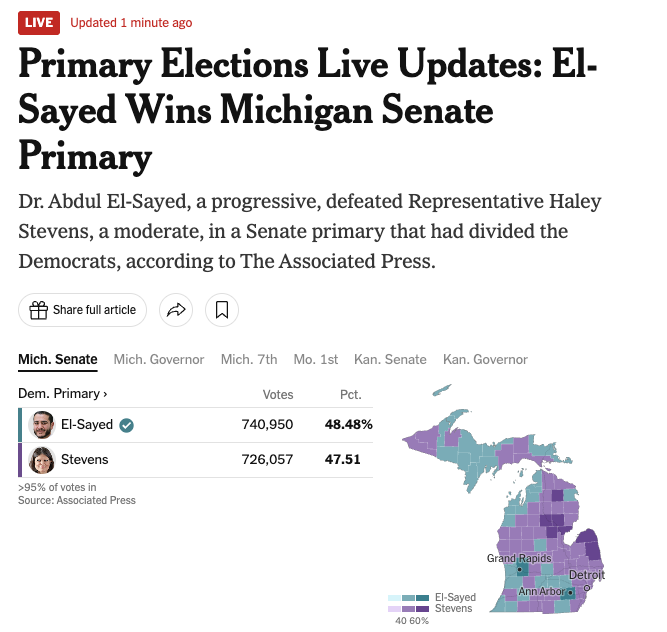 MariaLangholz's tweet photo. we've officially scored a hat trick, going 3 for 3, in Michigan!!! congrats @AbdulElSayed @WeWill2026 @DonavanMI13 ⚡️⚡️⚡️ https://t.co/so8iLljLGm
