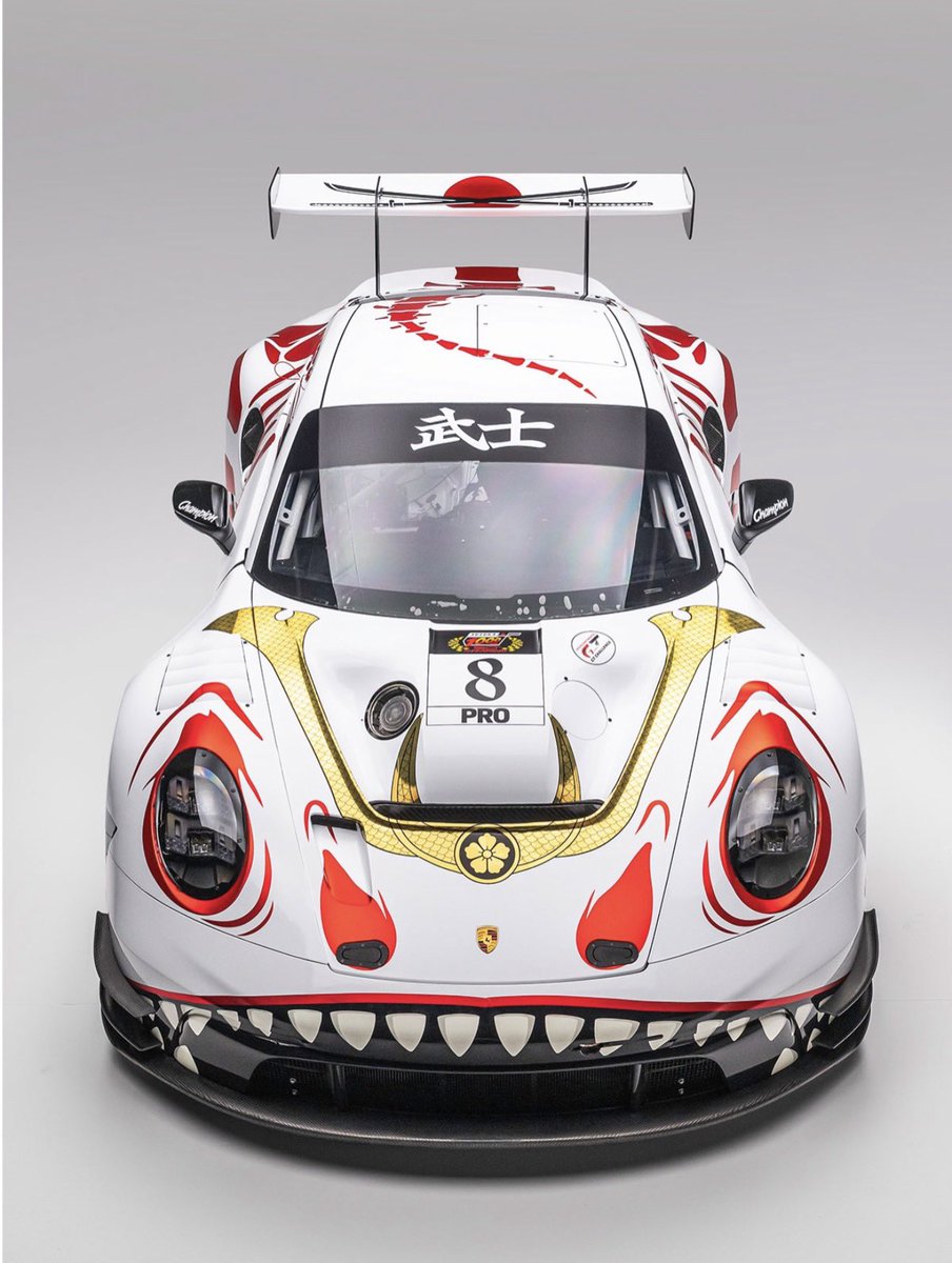 DiecastHype's tweet photo. AO Racing has officially unveiled Bushi Rex, the ancient samurai ancestor of Rexy, for its debut at the Suzuka 1000km with Absolute Racing. 🦖⚪🔴

If history is any indication, I wouldn’t be surprised to see this livery make its way into diecast form. Hopefully Mini GT and other brands give collectors the chance to add Bushi Rex to the shelf.

Would you pick one up if it happens?

#Diecast #Porsche #AORacing 

Photo Credit: AO Racing
