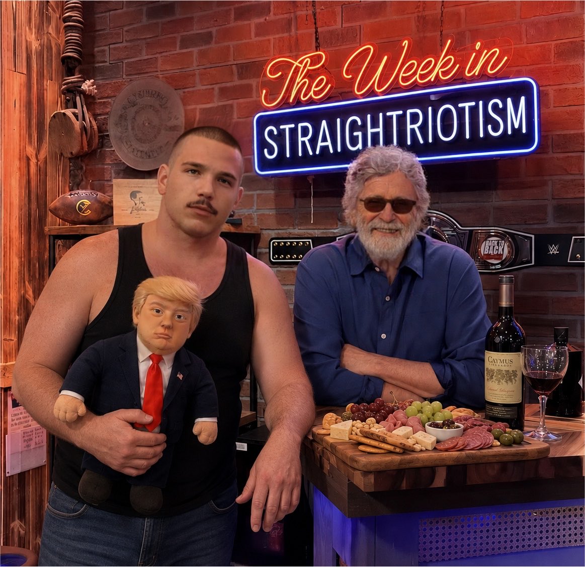 GaryPetersonUSA's tweet photo. On today’s This Week in Straightriotism, my son and I find out if the primaries were a good night for hard pumping patriots, plus we’ll swap gym stories, show off our lucky Trump plush, and discuss which ladies at the antiques mall we’re very attracted to. https://t.co/DzHodqcD4v