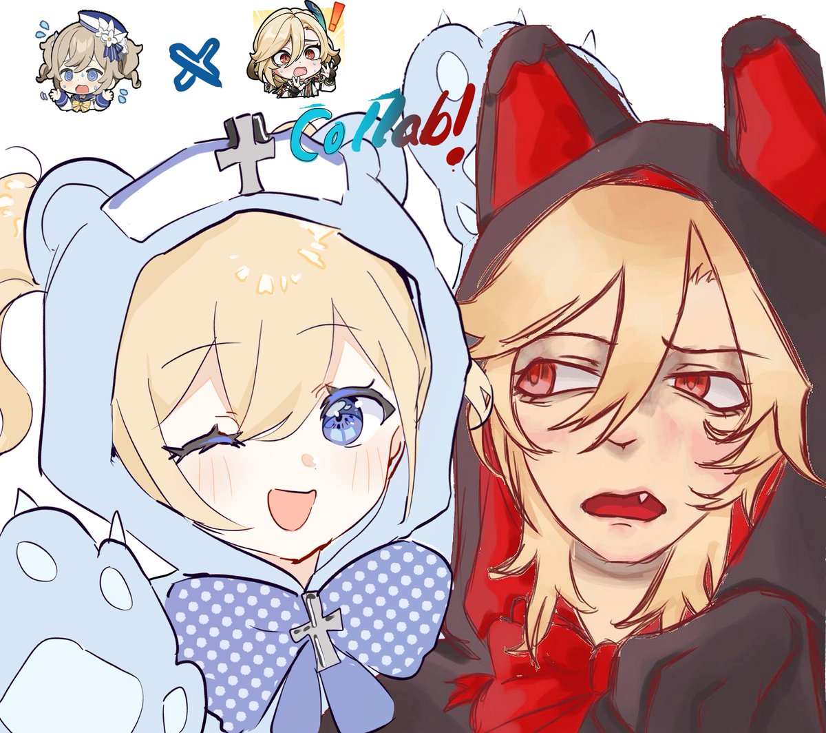 ItzbubbleY's tweet photo. Art collab i did with a friend!! We picked a genshin character and drew i without telling hehe (i did left side - barbara!!) #genshinimpact #fanart #barbara #kaveh #artcollab https://t.co/JSoc1wtvu5